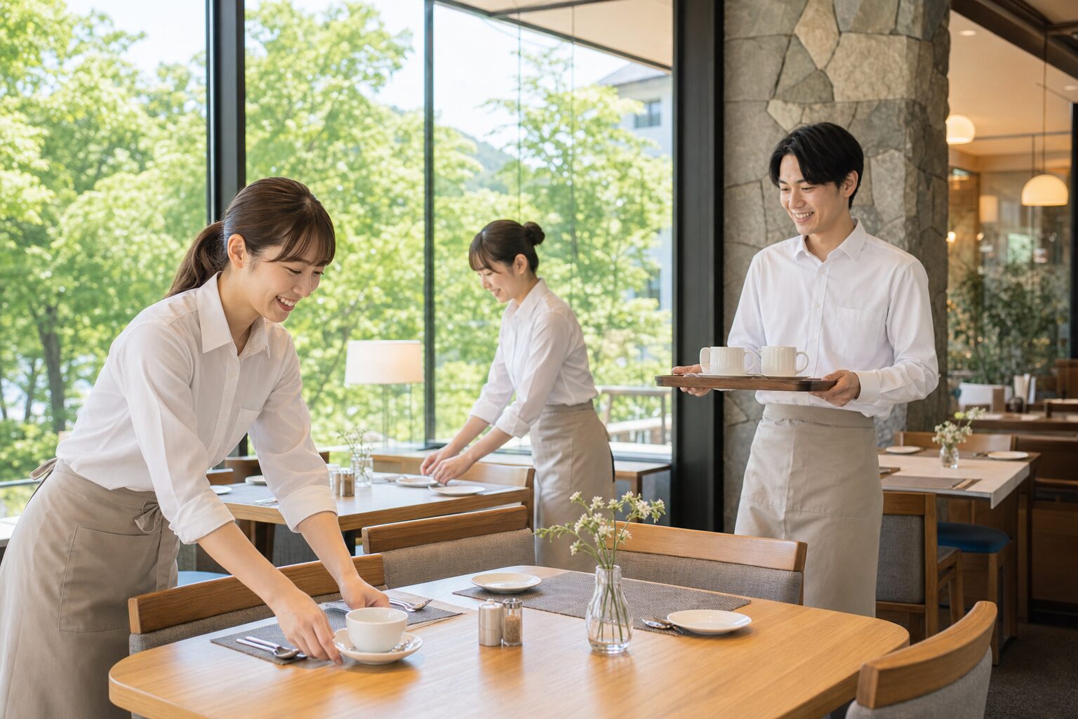 軽井沢のリゾバでホテルスタッフが働くイメージ