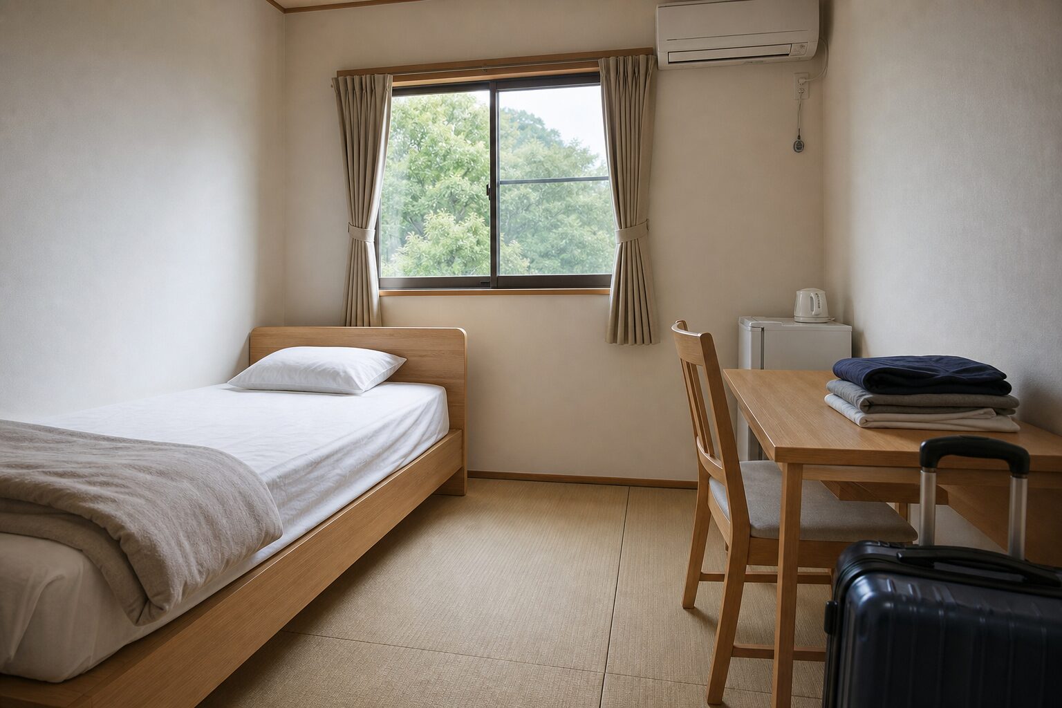 住み込みリゾートバイトのシンプルな個室寮イメージ