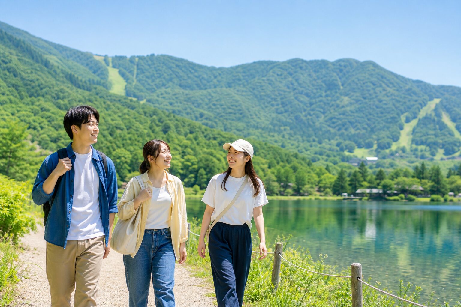 長野県の高原で夏休みリゾバの休日を楽しむイメージ