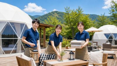 夏休みのリゾートバイトでグランピングスタッフはきつい？仕事内容と向き不向き