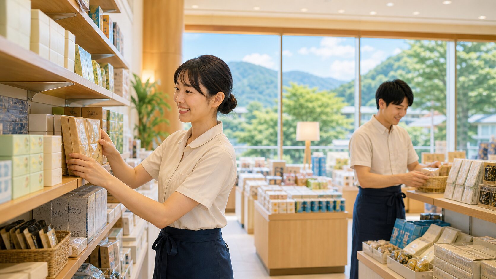 リゾートバイトの売店スタッフとして働くイメージ