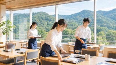 夏休みのリゾートバイトでレストランホールはきつい？仕事内容・向き不向きを解説