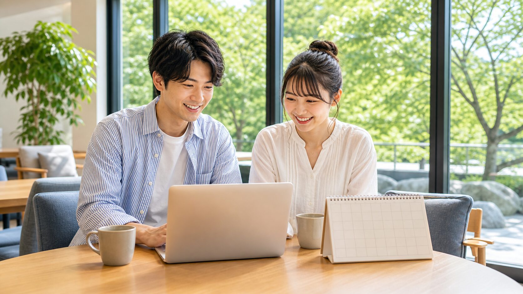 2週間のリゾートバイト予定を相談するイメージ