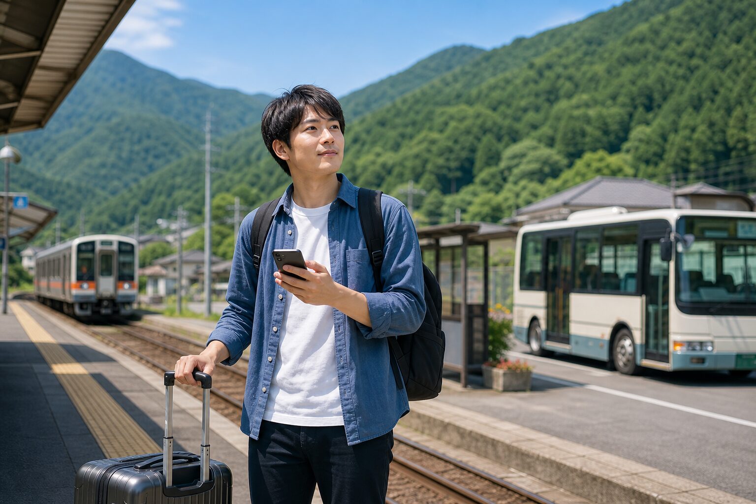長野県のリゾートバイトへ公共交通で向かう写真