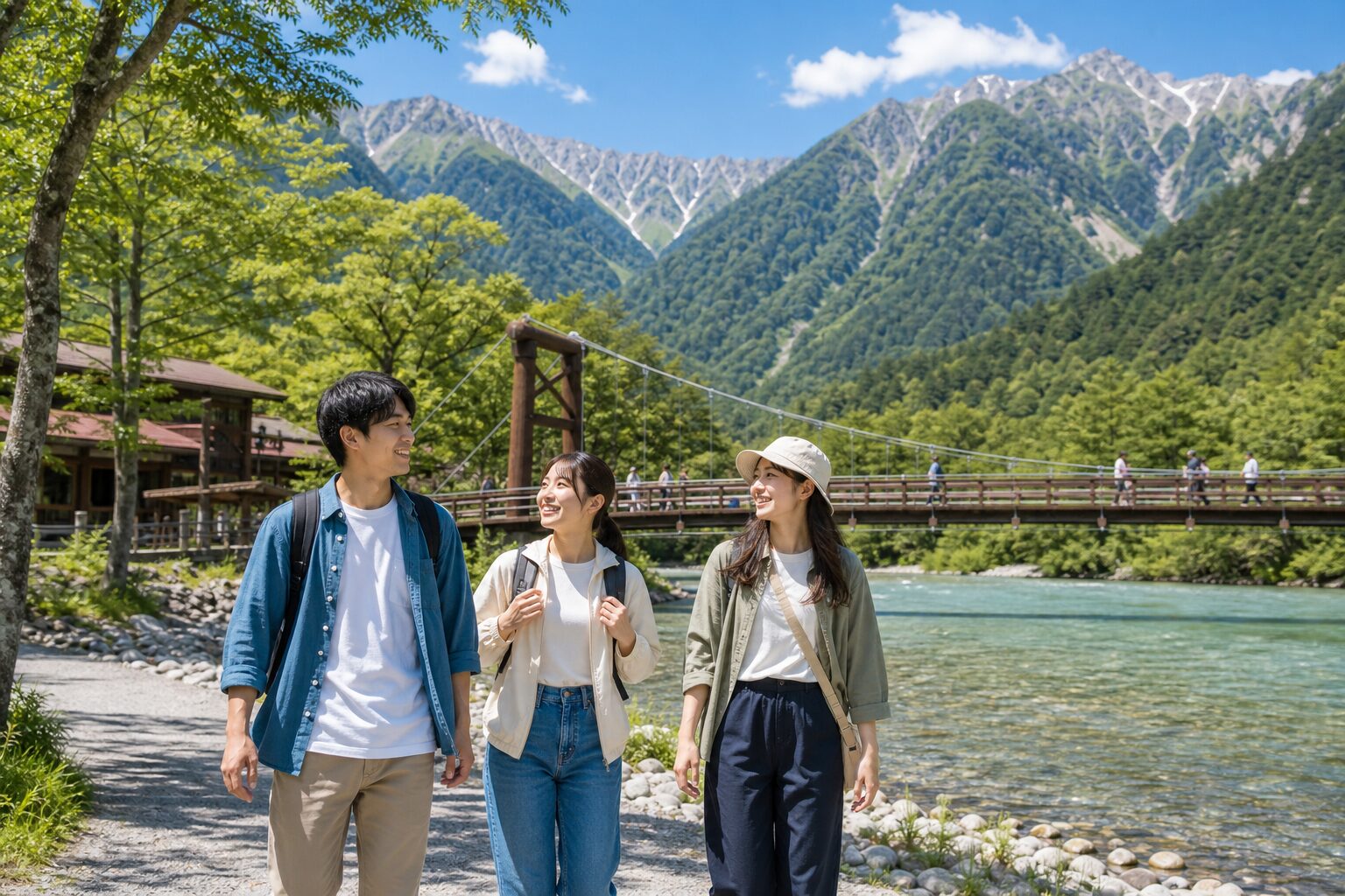 乗鞍高原のリゾートバイトで休日に自然を楽しむスタッフのイメージ