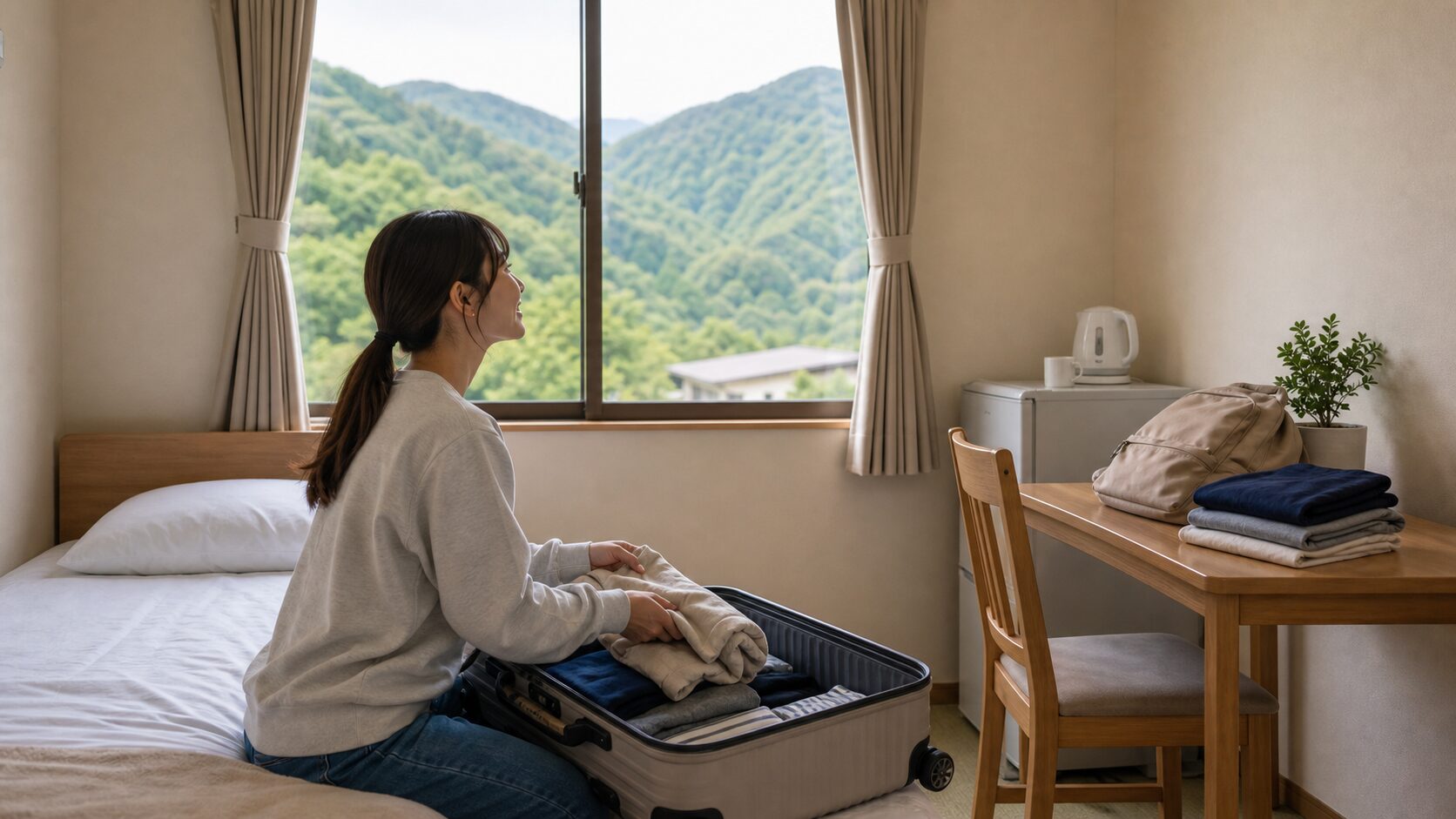 乗鞍高原リゾートバイトの寮生活をイメージした明るい部屋