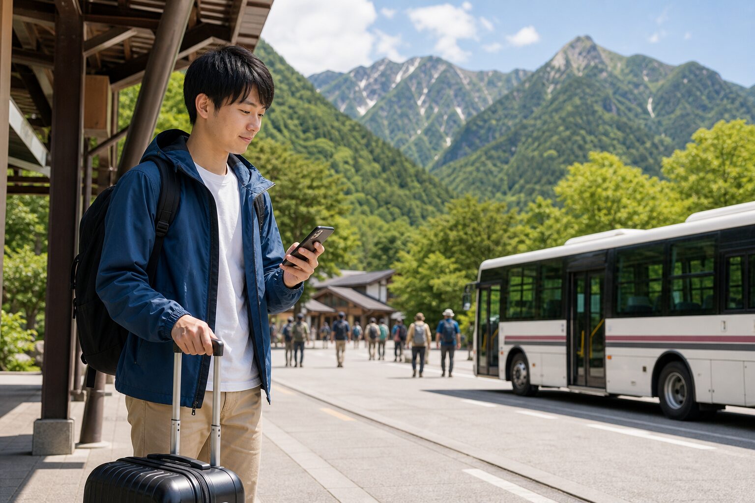 戸倉上山田温泉リゾートバイトで駅や送迎を確認する写真イメージ