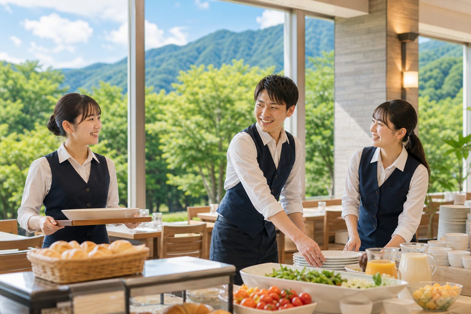 住み込みバイトの食事補助やまかないを確認するイメージ