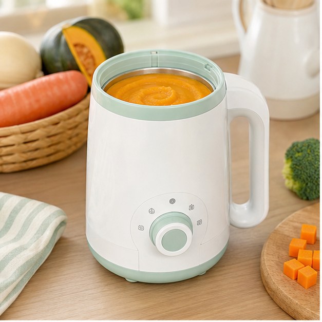 自動調理ポットで離乳食ペーストを作る商品イメージ