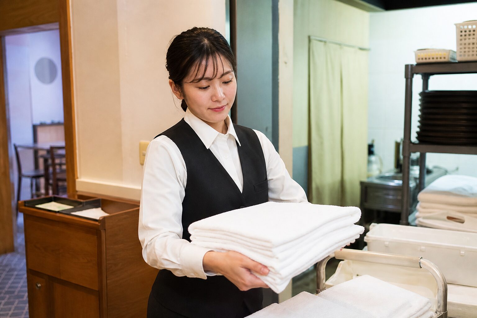 住み込みバイトで働き始めるホテルスタッフのイメージ