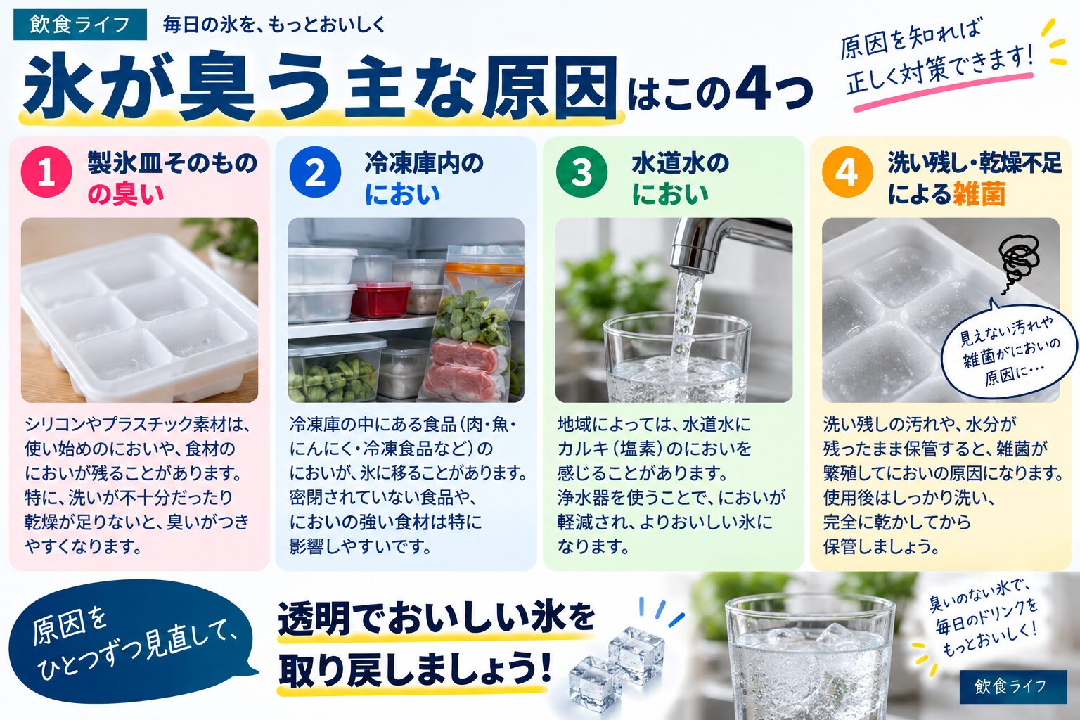 氷が臭う主な原因の説明