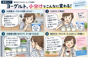 大容量ヨーグルトの取り分け保存｜朝に出しやすい容器の選び方