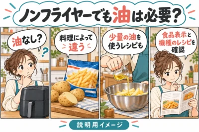 ノンフライヤーでも油は必要？冷凍食品と手作り料理で分けて考える