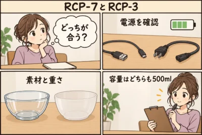 レコルト ボンヌRCP-7とRCP-3どっち？コードレス・ガラスカップ・価格差で選ぶ