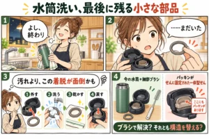 水筒のパッキン一体型は洗いやすい？分解式から替える前の確認点