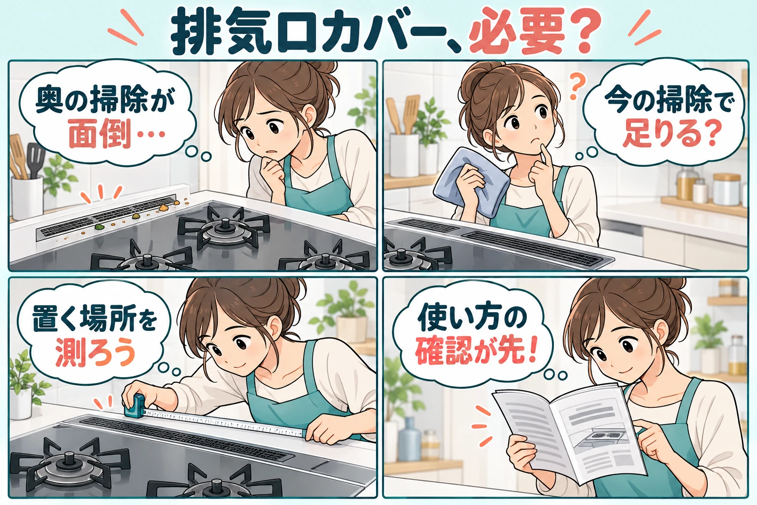 排気口カバーは必要？sakuraku奥行伸縮タイプが向く人・いらない人