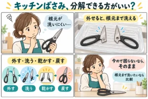 キッチンばさみは分解できる方がいい？鳥部製作所KS-203の洗いやすさと注意点
