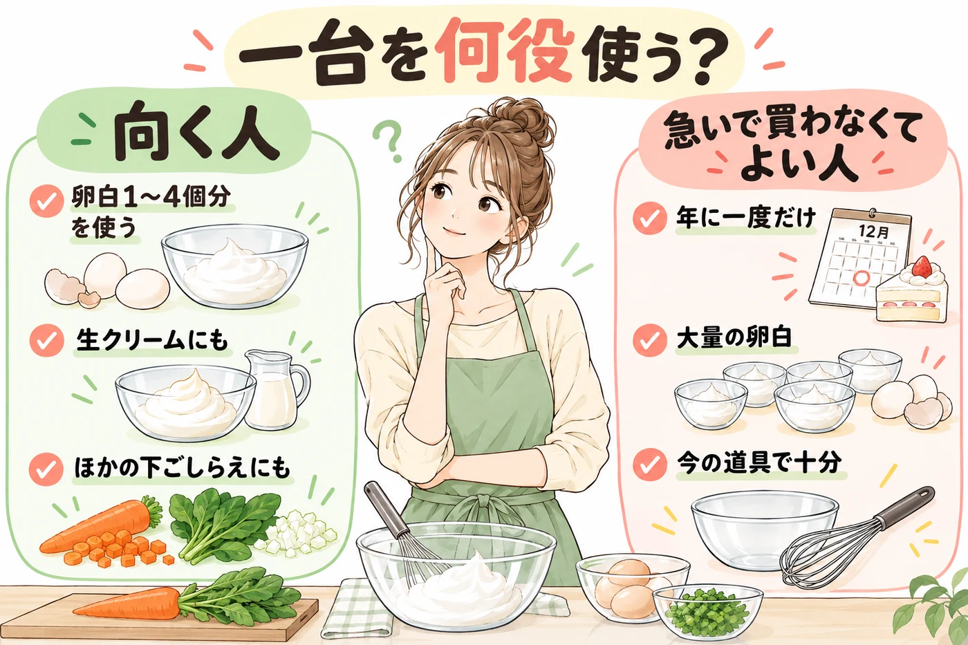 少量メレンゲと他用途から購入を判断する比較