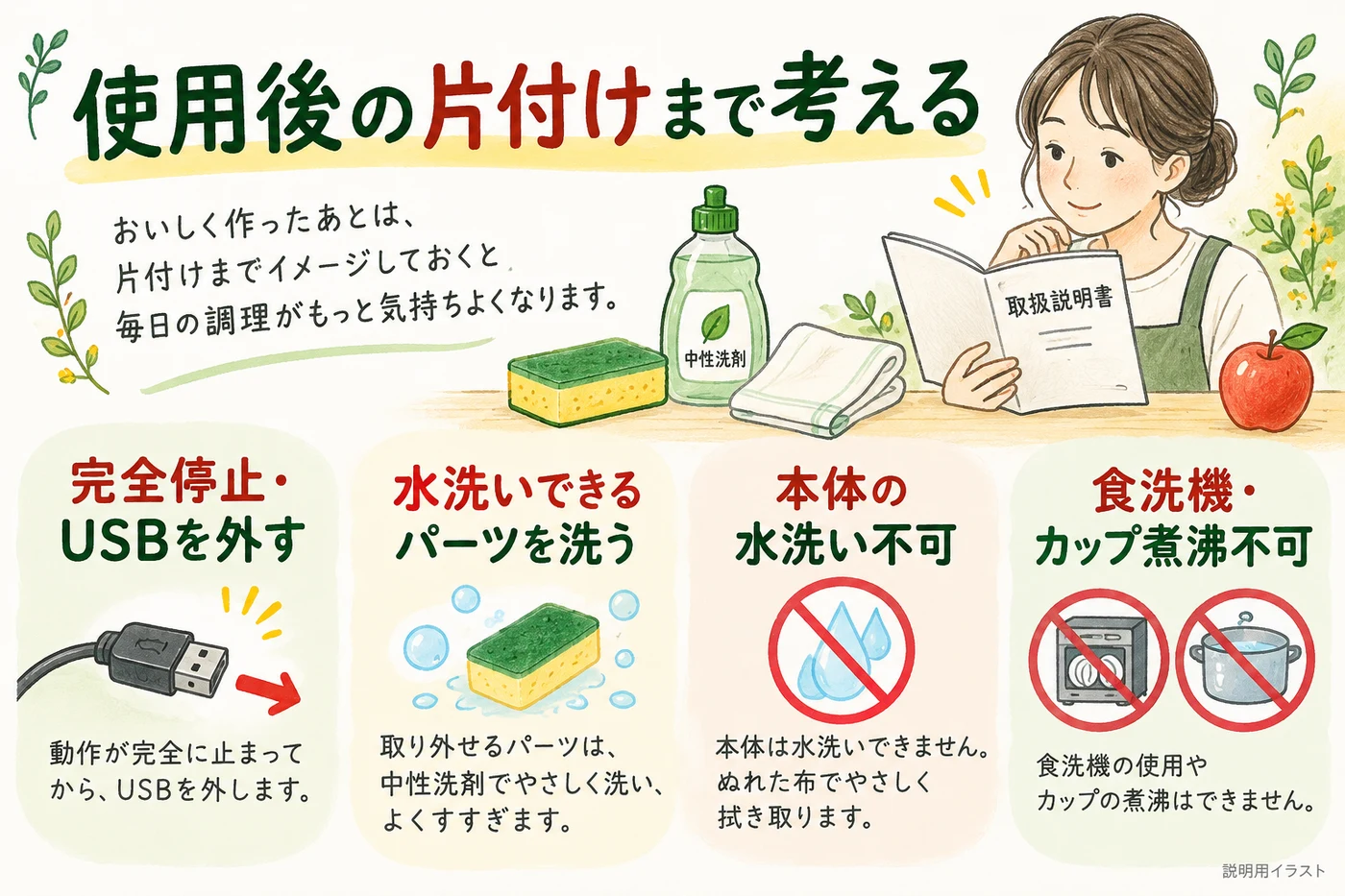 使用後のお手入れで守ること