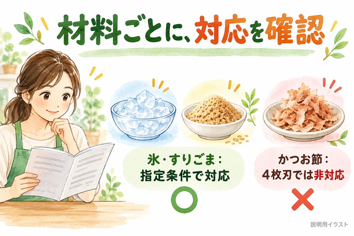 氷やすりごまの対応をかつお節へ広げない