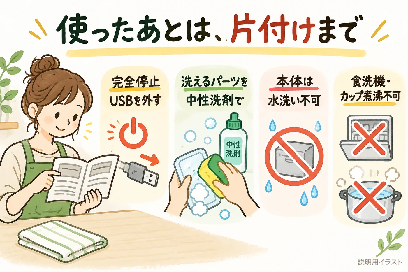 使用後のお手入れで守る条件
