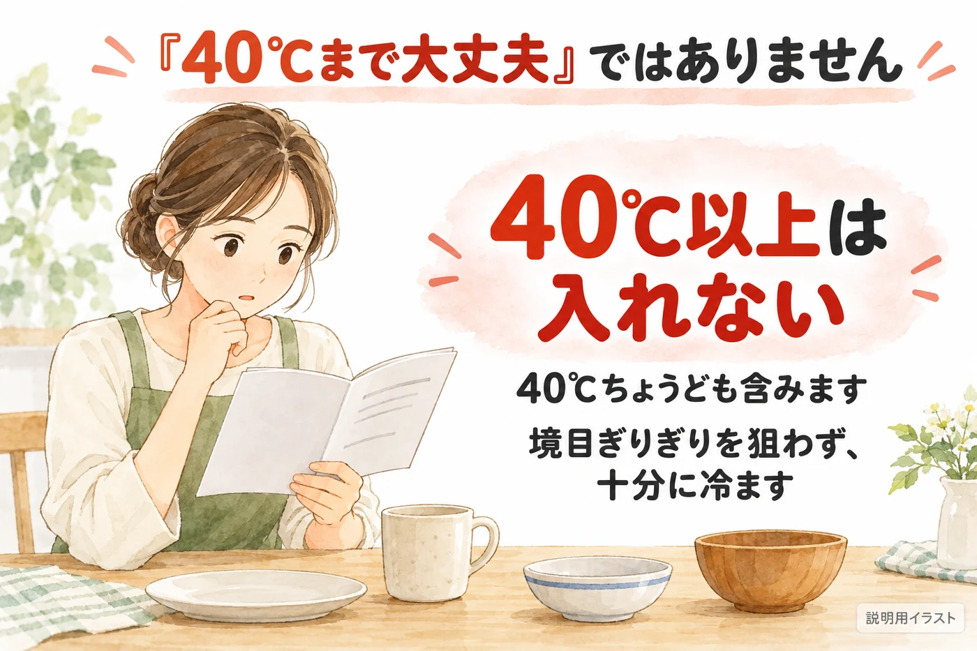 40℃ちょうども含め40℃以上は使用しない