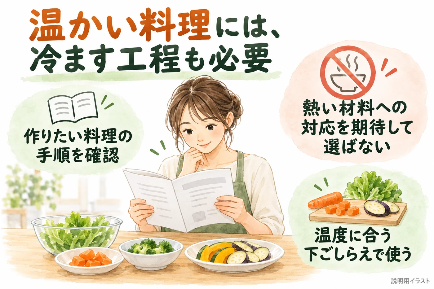 温かい料理では冷ます工程も含めて購入を判断