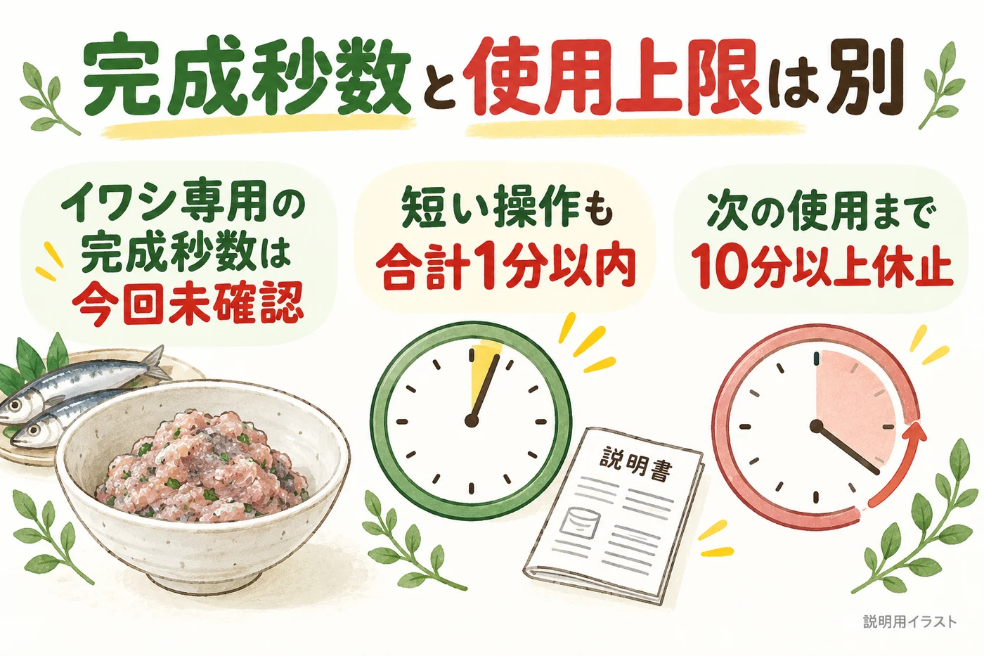 完成時間を決めつけず使用上限を守る
