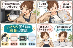 冷凍ごはんがべちゃべちゃになる時は？詰め方と容器を替える前の見直し方