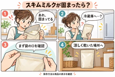 スキムミルクが固まる時は？冷蔵庫・保存容器へ移す前に見直すこと