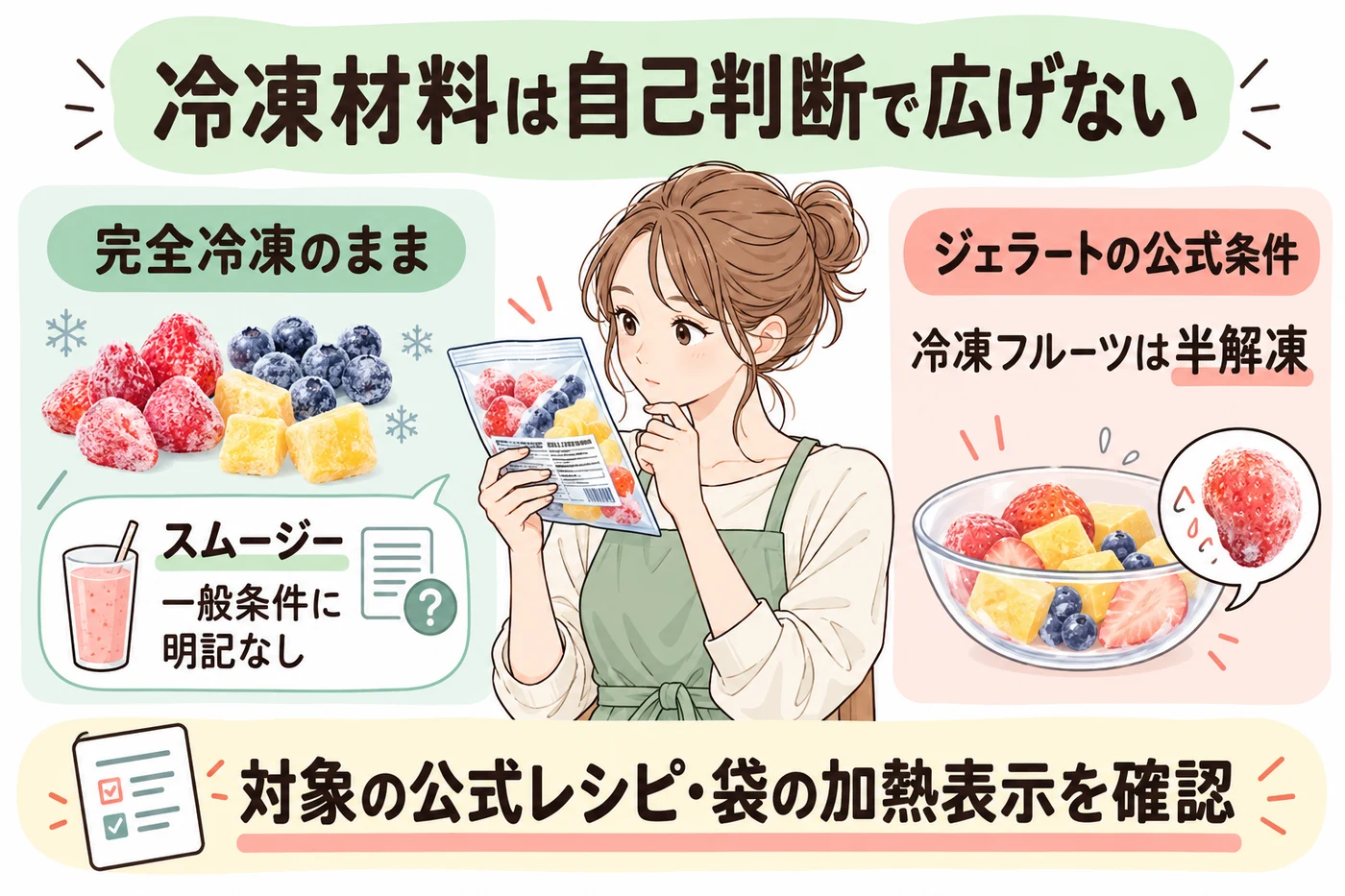 冷凍果物を自己判断で使用しない注意