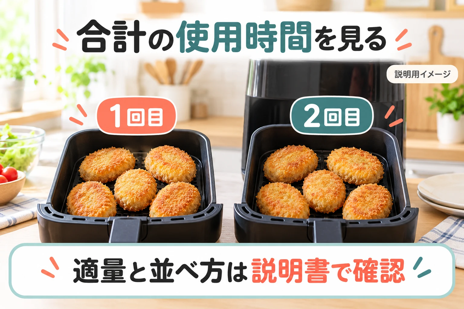 複数回調理の合計使用時間（説明用の生成イメージ）