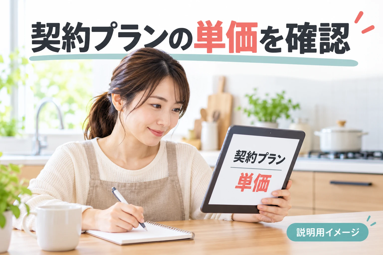 自宅の契約単価を確認（説明用の生成イメージ）