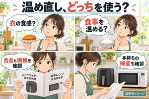 ノンフライヤーの温め直しは電子レンジと何が違う？揚げ物とご飯で使い分けよう