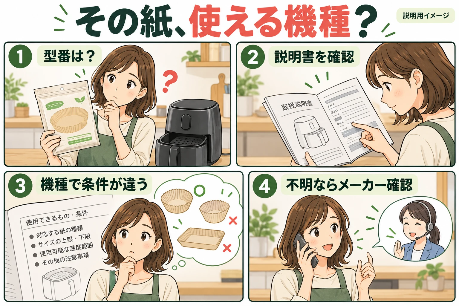 ノンフライヤーにクッキングシートは使える？買う前に確認したい機種別の違い