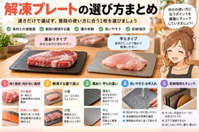 解凍プレートの選び方まとめ｜速さ・サイズ・溝・洗いやすさで比較